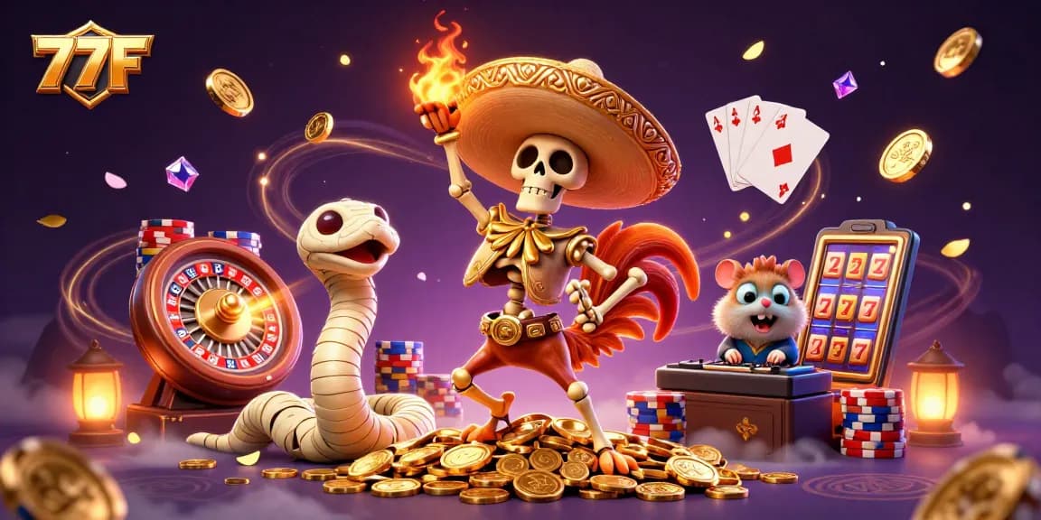 Aventuras emocionantes em 77F, com dança vitoriosa e tesouros de cassino.