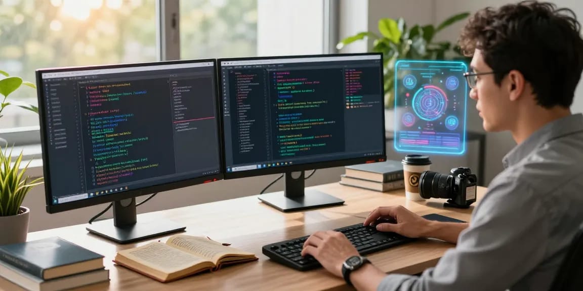 Engaged professional analyzing Tornado Cash protocols in a modern decentralized finance workspace.