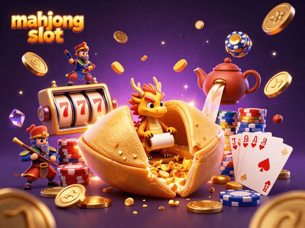 Menangkan jackpot dengan slot mahjong dalam ilustrasi penuh warna dan detail yang menarik.