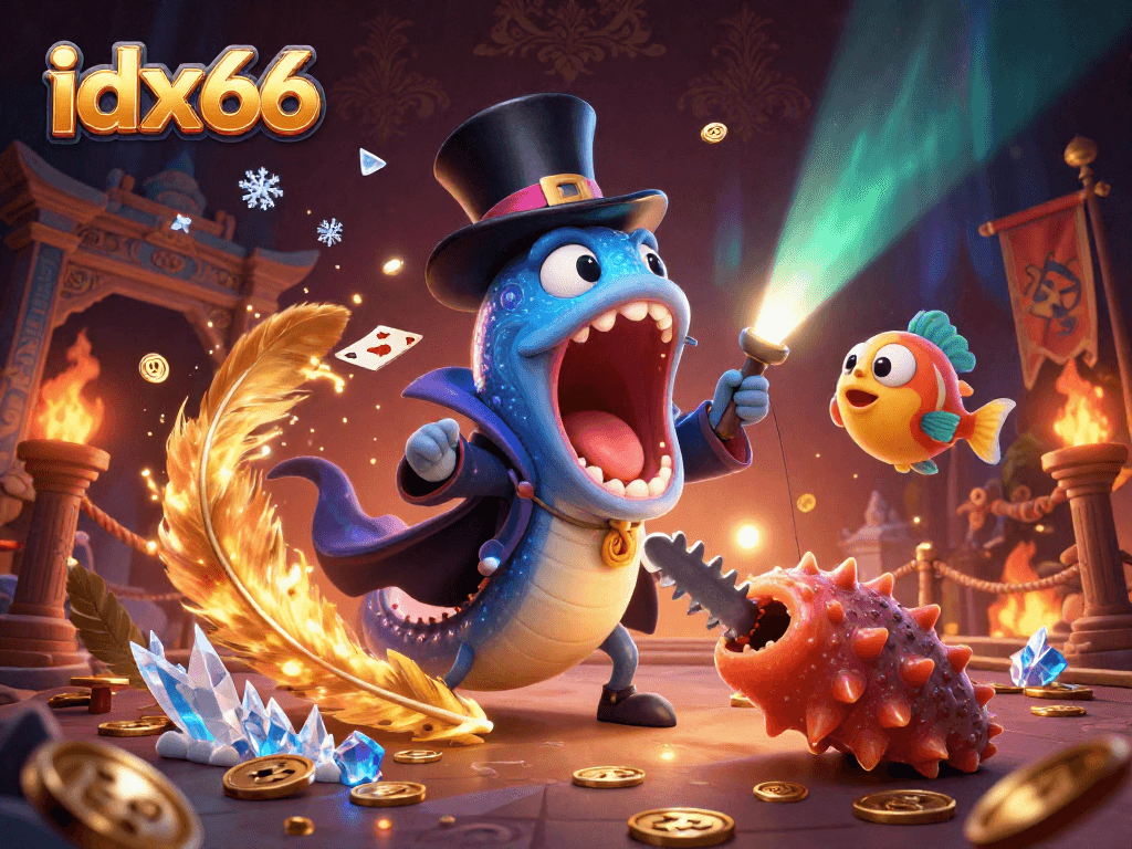 Permainan slot gacor di idx66 dengan ilustrasi ikan angler dan gulper, menjanjikan keseruan taruhan.