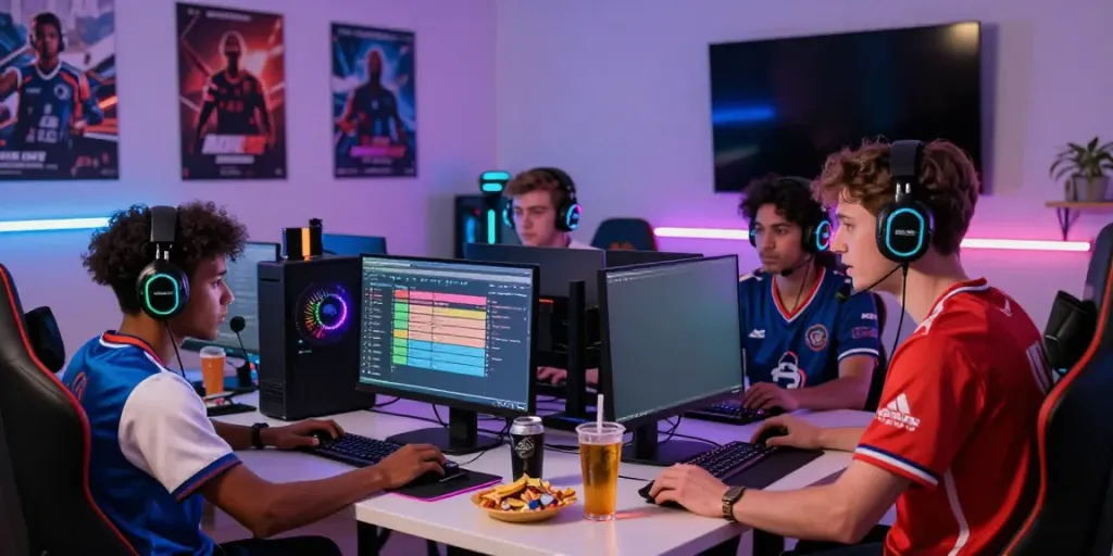 Exciting qqmacan login gaming session in a vibrant home office