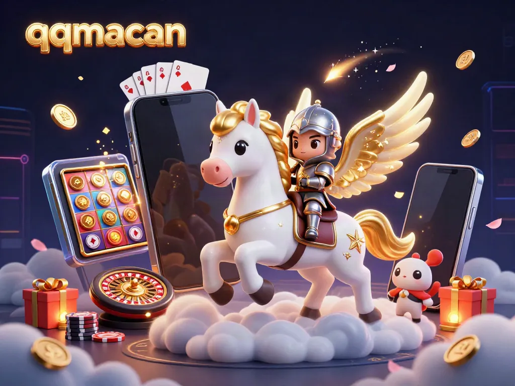 Engage with thrilling slot gameplay on qqmacan, featuring vibrant gaming elements and a fantastical scene.