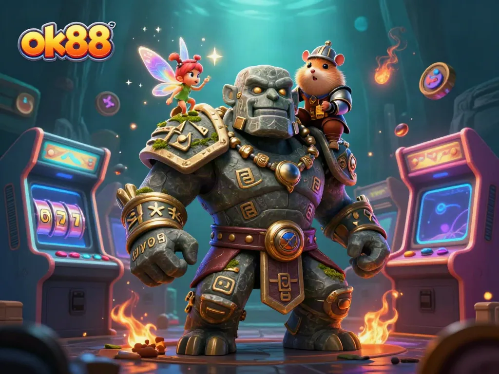 Experience thrilling gameplay at ok88 with vibrant 3D characters and dynamic casino elements.