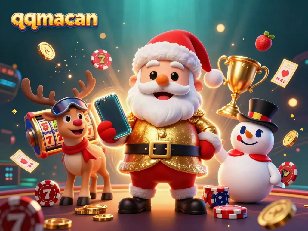 Win big with qqmacan features in this vibrant casino-themed 3D illustration