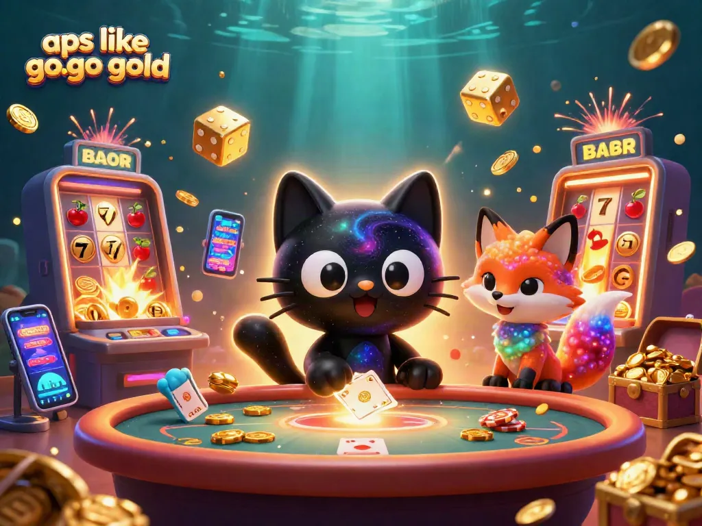 Engaging illustration of apps like go go gold showcasing a cosmic casino scene with dynamic game elements.