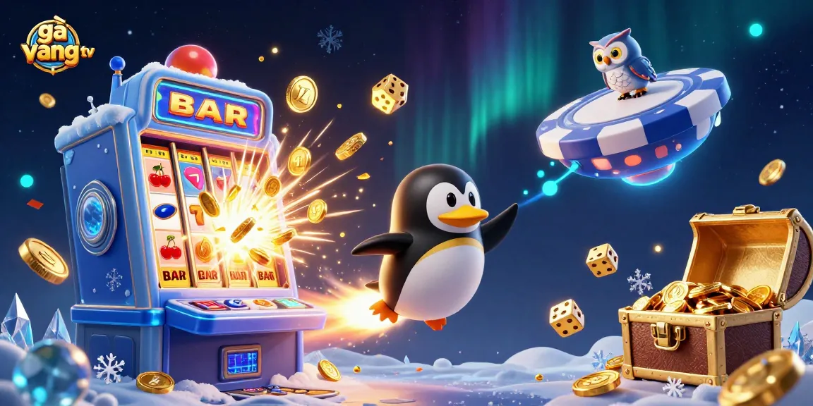 Experience exciting gameplay at gà vàng tv with a golden penguin and a jackpot explosion of slots.