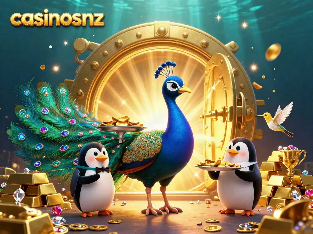Experience the thrill of casinosnz with vibrant characters enjoying a golden blackjack atmosphere.
