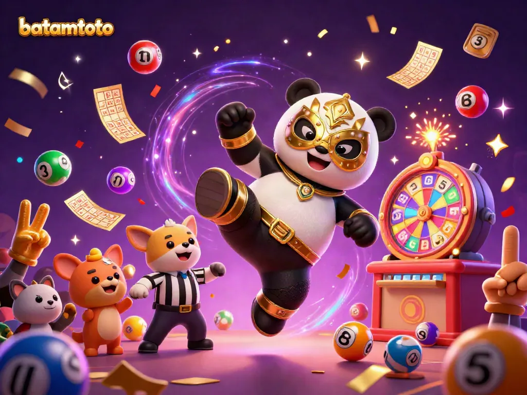 Experience thrilling moments at batamtoto with vibrant scenes depicting exciting lottery activities and lively character interactions.