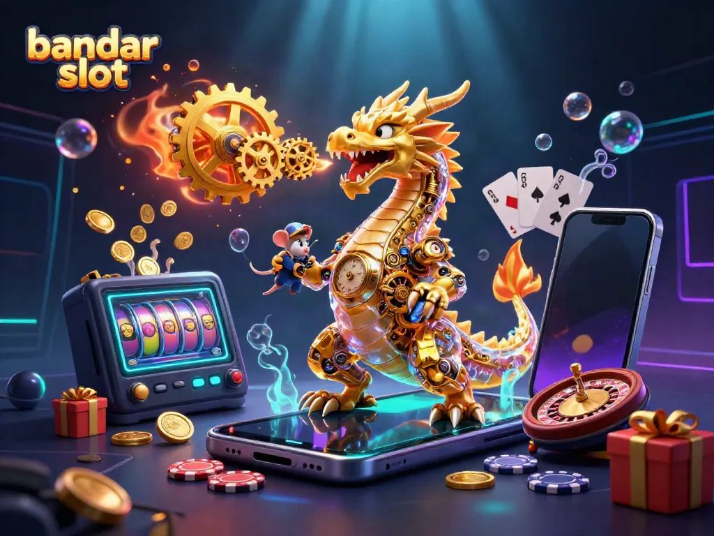Engage in thrilling gameplay at bandar slot with a vibrant casino scene alive with dynamic elements.
