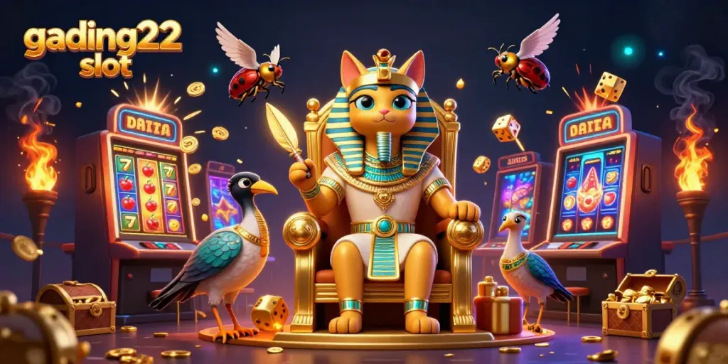 Experience thrilling gading22 slot action with Egyptian-themed characters and jackpot excitement!