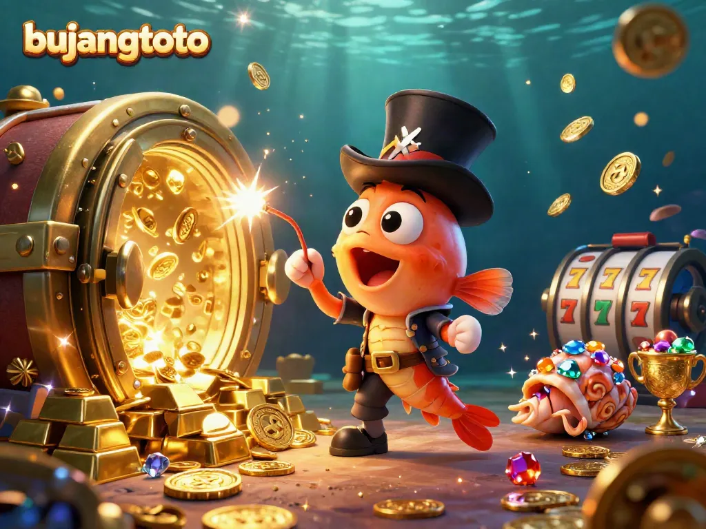 Bujangtoto showcases a lively underwater scene with an anglerfish, pirate shrimp, and treasure snail attracting players to winning slots.