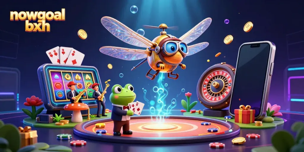 Join the excitement at nowgoal bxh with a vibrant casino scene illustrating live gaming.