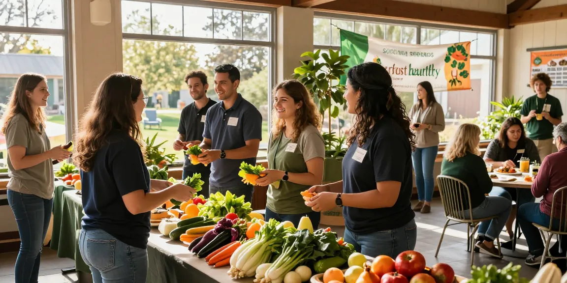 Community members engaging at springshall.org local food cooperative event.