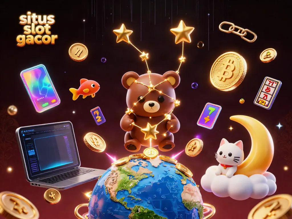 Experience thrilling spins on situs slot gacor with a magical bear and vibrant crypto coins.