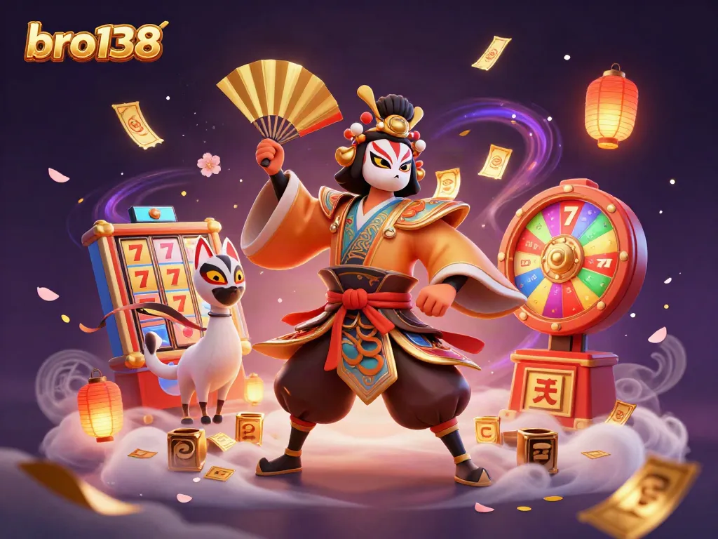 Experience the excitement of bro138 with kabuki warrior and dynamic casino elements.