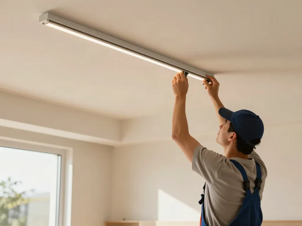 Instalare sina magnetică aplicată de un contractor profesionist, oferind servicii de calitate în comunitate.