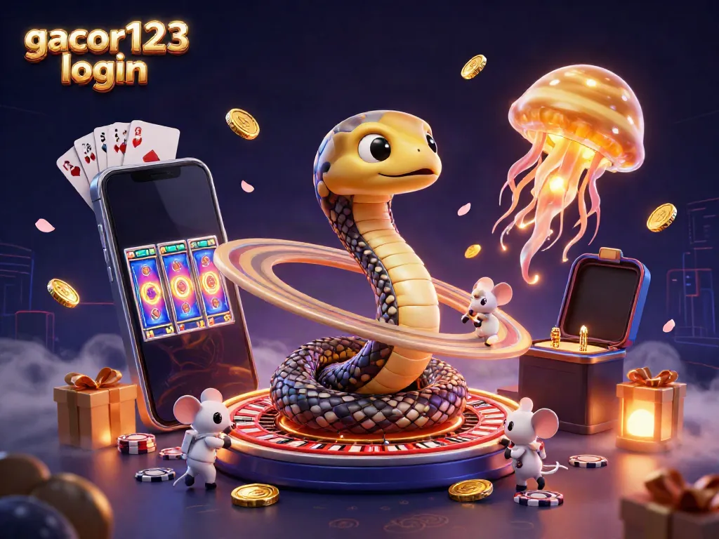 Experience thrilling wins with gacor123 login while playing exciting slot games in this immersive casino scene.