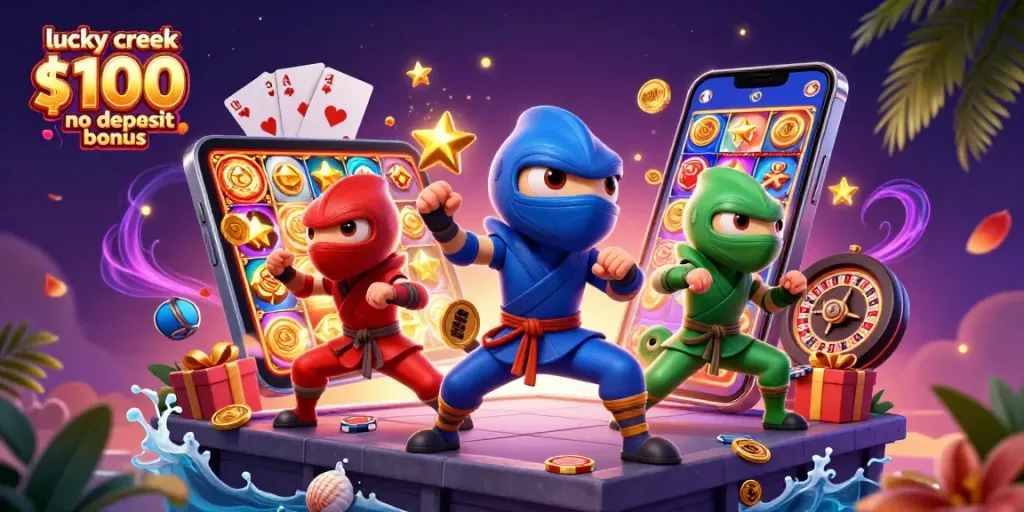 Experience the excitement of gambling with the lucky creek $100 no deposit bonus in a vibrant casino scene.
